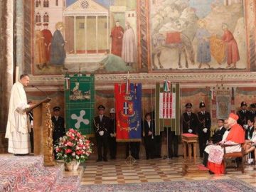 La Lombardia ad Assisi  sulla tomba di San Francesco